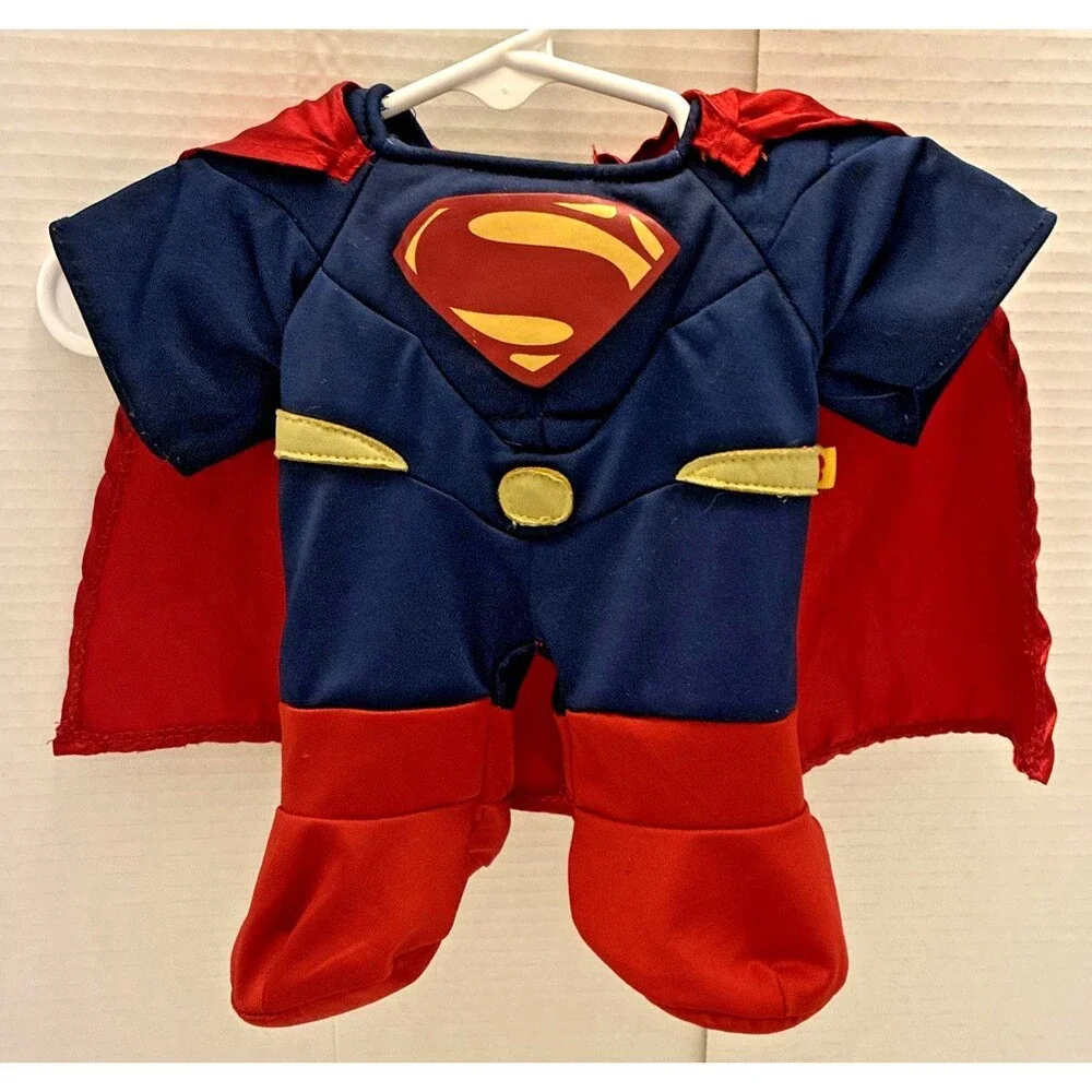 Build-A-Bear Superman Man of Steel Costume Suit & Cape DC Comics Logo Outfit BAB